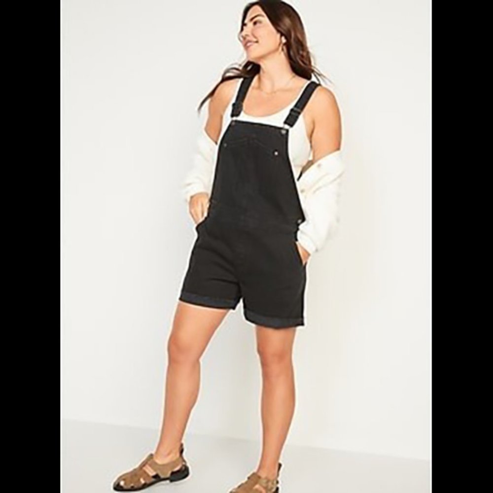 Old Navy Black Shortalls/Short Overalls, size small